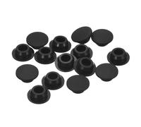 TA-VIGOR 15Pcs Silicone Snap in Locking Hole Plugs, Rubber Panel Seal Cover Flush Type Panel Round for 10-10.5mm Hole, Hole Stoppers for Kitchen Rubber Bulkheads Waterproof Sealing Plugs, Black
