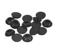 TA-VIGOR 15Pcs Silicone Snap in Locking Hole Plugs, Rubber Panel Seal Cover Flush Type Panel Round for 15.5-17mm Hole, Hole Stoppers for Kitchen Rubber Bulkheads Waterproof Sealing Plugs, Black