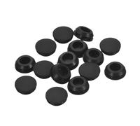 TA-VIGOR 15Pcs Silicone Snap in Locking Hole Plugs, Rubber Panel Seal Cover Flush Type Panel Round for 12-13mm Hole, Hole Stoppers for Kitchen Rubber Bulkheads Waterproof Sealing Plugs, Black