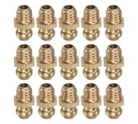 TA-VIGOR 15Pcs Straight Grease Nipples Fitting, M6 x 1mm Metric Thread Brass Hydraulic Grease Fitting Accessories for Automotive, Agricultural & Industrial Machinery