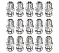 TA-VIGOR 15Pcs Straight Grease Nipples Fitting, M6 x 1mm Metric Thread Nickel-Plated Iron Hydraulic Grease Fitting Accessories for Automotive, Agricultural & Industrial Machinery