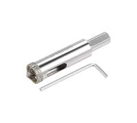 TA-VIGOR 16mm Diamond Drill Bit Glass Hole Saw Set, Hollow Core Drill Bit with Spotting Drill Bit, Tile Hole Cutter Set Core Drill Bits Center Pilot for Ceramics Porcelain Tile Bottles Pots Brick