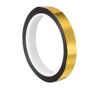 TA-VIGOR 16mm Gold Tone Metalized Craft Tape, Self-Adhesive Mirror-Like Finish Decorative Metallic Tape for Art and Crafts, Car Trim, Boat Trim, Accent Walls Graphic Arts