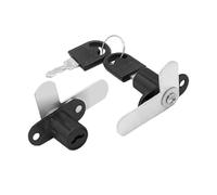TA-VIGOR 16mm Zinc Alloy Double Door Cabinet Lock with 7-Shaped Locking Rod for Filing Cabinets, Mailboxes and Metal Furniture, Keys Alike, Black