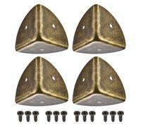TA-VIGOR 16Pcs Metal Corner Protectors, 40 x 40 x 40mm Edge Guard Decorative Corner Bracket, Bronze Angle Brace Cover for Tables Chests Suitcase Jewelry Box, with 48Pcs Screws