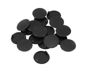TA-VIGOR 18 Pcs Hinge Hole Covers Caps, 35mm / 1.38" Plastic Hinge Hole Filler Caps, Round Concealed Blanking Cover Cap for Kitchen Cabinets, Black