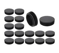 TA-VIGOR 18 Pcs Round Plastic End Caps 50mm(1.97 Inch), Black PE Pipe Plug Inserts for Chair Table Furniture Legs, Glide Floor Protector Tube Caps for Bench Stool Frame, Tubing Pipe End Covers