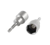 TA-VIGOR 19mm Nut Setter Driver Bit Magnetic, 65mm Quick-Change 2Pcs | 1/4" Hex 6-Point Socket Bit, CR-V Steel With Phosphated Finish For Power Drills, Impact Drivers, Roofing and Furniture