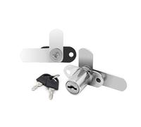 TA-VIGOR 19mm Zinc Alloy Double Door Cabinet Lock with 7-Shaped Locking Rod for Filing Cabinets, Mailboxes and Metal Furniture, Keys Alike, Silver