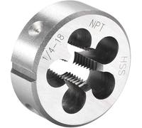 TA-VIGOR 1pc 1/4"-18 NPT Metric Adjustable Threading Die, Alloy Tool Steel Right Hand Round Die for Processing, Correcting or Cleaning External Threads (Metal, Plastic)