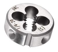 TA-VIGOR 1pc 1/4-20 UNC Metric Adjustable Threading Die, Alloy Tool Steel Right Hand Round Die for Processing, Correcting or Cleaning External Threads (Metal, Plastic)