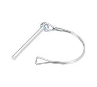 TA-VIGOR 1pc 1/4"(6x70mm) Trailer Coupler Pin, Shaft Locking Pin with Round Arch Wire Retainer, Round Pto Pins for Farm Trailers, Lawn Hitches, Garden Equipment, Tractors