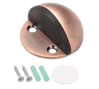 TA-VIGOR 1pc 26 x 45mm Stainless Steel Floor Door Stopper with Rubber Bumper, Drill or Self Adhesive Mounted for Hotel Home Restaurant Wooden/Glass Doors(Copper Tone)