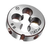 TA-VIGOR 1pc M12 x 1 Metric Adjustable Threading Die, Alloy Tool Steel Right Hand Round Die for Processing, Correcting or Cleaning External Threads (Metal, Plastic)