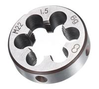 TA-VIGOR 1pc M22 x 1.5 Metric Adjustable Threading Die, Alloy Tool Steel Right Hand Round Die for Processing, Correcting or Cleaning External Threads (Metal, Plastic)