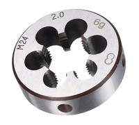TA-VIGOR 1pc M24 x 2 Metric Adjustable Threading Die, Alloy Tool Steel Right Hand Round Die for Processing, Correcting or Cleaning External Threads (Metal, Plastic)