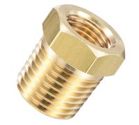 TA-VIGOR 1Pc Reducer Adapter, 1/4" BSPT Male x 1/8" NPT Female Brass Pipe Fitting Reducer Adapter, Hex Bushing Reducing Connector Fittings for Pipe Connecting Conversion