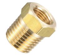 TA-VIGOR 1Pc Reducer Adapter, 1/4 NPT x 1/8 NPT Brass Pipe Fitting Reducer Adapter, Hex Bushing Reducing Connector Fittings for Pipe Connecting Conversion
