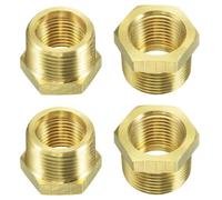 TA-VIGOR 1Pc Reducer Adapter, 3/4 NPT x 1/2 NPT Brass Pipe Fitting Reducer Adapter, Hex Bushing Reducing Connector Fittings for Pipe Connecting Conversion