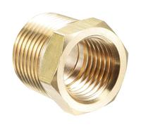 TA-VIGOR 1Pc Reducer Adapter, 3/8" BSPT Male x 1/4" NPT Female Brass Pipe Fitting Reducer Adapter, Hex Bushing Reducing Connector Fittings for Pipe Connecting Conversion