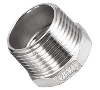 TA-VIGOR 1Pc Reducer Hex Bushing, 1 PT Male to 3/4 PT Female 304 Stainless Steel Reducing Pipe Fitting Adapter for Water Oil Air Pressure Gauge, Pipe Connecting Conversion