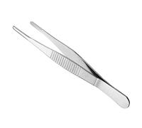 TA-VIGOR 1Pcs 12.5cm Stainless Steel Straight Blunt Tweezers with Serrated Tips, 5 Inch Kitchen Cooking Tweezers Tongs Multipurpose Tool for Dressing, Craft, and Garden Use