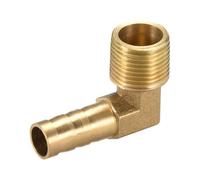 TA-VIGOR 1Pcs Brass Barb Hose Fitting, 90 Degree Elbow 10mm Barbed to 3/8PT Male Pipe Adapter Connector