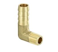 TA-VIGOR 1Pcs Brass Barb Hose Fitting, 90 Degree Elbow 3/8 Barbed to 1/8NPT Male Pipe Adapter Connector