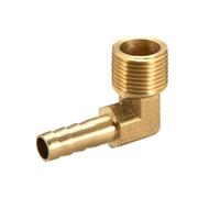 TA-VIGOR 1Pcs Brass Barb Hose Fitting, 90 Degree Elbow 8mm Barbed to 3/8PT Male Pipe Adapter Connector
