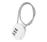 TA-VIGOR 1Pcs Combination Lock 12 Inch, 3 Digit Outdoor Waterproof Resettable Padlock with Wire Rope, 30cm Safety Cable Lock for Luggage, Gym Locker, Fence, Toolbox, Backpack, White