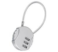TA-VIGOR 1Pcs Combination Lock 5 Inch, 3 Digit Outdoor Waterproof Resettable Padlock with Wire Rope, 135mm Safety Cable Lock for Luggage, Gym Locker, Fence, Toolbox, Backpack, Silver