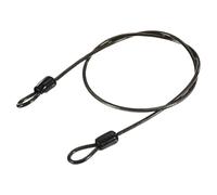 TA-VIGOR 1Pcs Security Steel Cable, 2.5mm x 1.5m / 4.92ft Coated Safety Wire Rope with Double Loop, Flexible Security Cable Lock for Bike, Luggage, Travel and Outdoor Use, Black