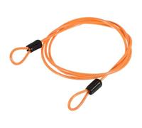 TA-VIGOR 1Pcs Security Steel Cable, 2.5mm x 1.5m / 4.92ft Coated Safety Wire Rope with Double Loop, Flexible Security Cable Lock for Bike, Luggage, Travel and Outdoor Use, Orange