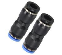 TA-VIGOR 2 Pack 1/4" to 6mm Push Fit Pneumatic Reducer Fittings, Straight Union Air Line Connectors for Quick and Secure Tube Connection, Black & Blue