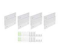 TA-VIGOR 2 Pairs French Cleat Picture Hanger 4 Inch Heavy Duty Aluminium Z Bar Clip Interlocking Wall Mount Bracket Kit with Screws and Levels for Hanging Mirrors Frames Shelves Artwork