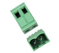 TA-VIGOR 2 Pin 5.08mm Pitch PCB Screw Terminal Block Set, Male and Female Connector Blocks Electrical, 300V 15A, Green, 10 Sets