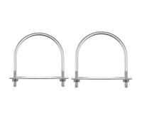 TA-VIGOR 2 sets M8 Round U-Bolts, 110mm Inner Width 135mm Length 304 Stainless Steel U-Bolts with Nut, Plate, Washer for Attaching Piping Conduit Cable Tube Brackets Boat Trailer