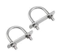 TA-VIGOR 2 sets M8 Round U-Bolts, 38mm Inner Width 65mm Length 304 Stainless Steel U-Bolts with Nut, Plate, Washer for Attaching Piping Conduit Cable Tube Brackets Boat Trailer