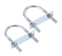 TA-VIGOR 2 sets M8 Round U-Bolts, 50mm Inner Width 100mm Length Steel U-Bolts with Nut, Plate for Attaching Piping Conduit Cable Tube Brackets Boat Trailer