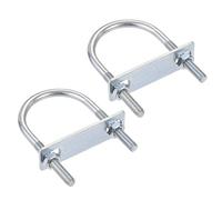 TA-VIGOR 2 sets M8 Round U-Bolts, 55mm Inner Width 100mm Length Steel U-Bolts with Nut, Plate for Attaching Piping Conduit Cable Tube Brackets Boat Trailer