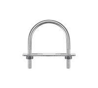 TA-VIGOR 2 sets M8 Round U-Bolts, 65mm Inner Width 90mm Length 304 Stainless Steel U-Bolts with Nut, Plate, Washer for Attaching Piping Conduit Cable Tube Brackets Boat Trailer