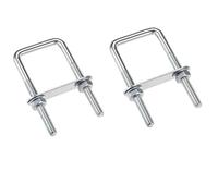 TA-VIGOR 2 sets M8 Square U-Bolts, 40mm Inner Width 100mm Length Steel U-Bolts with Nut, Plate, Washer for Attaching Piping Conduit Cable Tube Brackets Boat Trailer