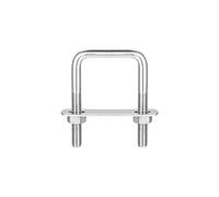 TA-VIGOR 2 sets M8 Square U-Bolts, 42mm Inner Width 65mm Length Steel U-Bolts with Nut, Plate, Washer for Attaching Piping Conduit Cable Tube Brackets Boat Trailer