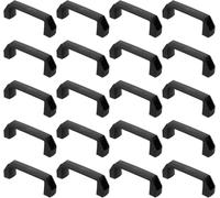 TA-VIGOR 20 Pack Black Plastic Cabinet Handles 120mm/4.72 Inch Hole Centres, Drawer Handle Pulls for Cupboard Doors, Wardrobe & Kitchen Furniture, U Shaped Replacement Furniture Handles
