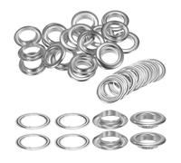 TA-VIGOR 20 Sets 20mm Metal Grommets Eyelets with Washers for Fabric Curtain Canvas Tarpaulin Leather Denim Bags Belts Shoes DIY Crafts Accessories, Silver Tone
