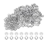 TA-VIGOR 200pc 5mm 3/16" Grommets Kit Metal Eyelets with Washers, Small Grommet Self Backing Eyelet Kit for Leather, Fabric, Canvas, Shoes, Clothing, Bags, Belt and DIY Craft Projects, White