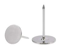 TA-VIGOR 200Pcs Heavy Duty Flat Head Push Pins, Decorative Thumb Tacks for Wall, Furniture Cork Board & Bulletin Board - 16 x 25mm Upholstery Tacks for Home Office & DIY Use, Silver