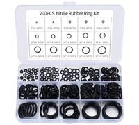 TA-VIGOR 200Pcs Nitrile Rubber O-Rings, 15 Sizes Assorted Kitchen Tap Washers Seals Spacers O-Rings Gasket kit, Metric Sealing Gasket for Hose, Faucet, Automotive, Plumbing