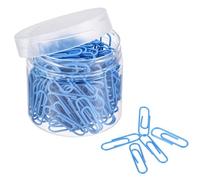TA-VIGOR 200Pcs Paper Clips Small Size, 28mm Durable and Rustproof Paper Clip, Vinyl Coated to Prevent Tearing Pages with Box for Organize Office Home, Blue