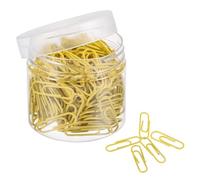 TA-VIGOR 200Pcs Paper Clips Small Size, 28mm Durable and Rustproof Paper Clip, Vinyl Coated to Prevent Tearing Pages with Box for Organize Office Home, Yellow